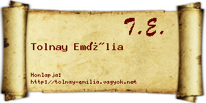 Tolnay Emília névjegykártya